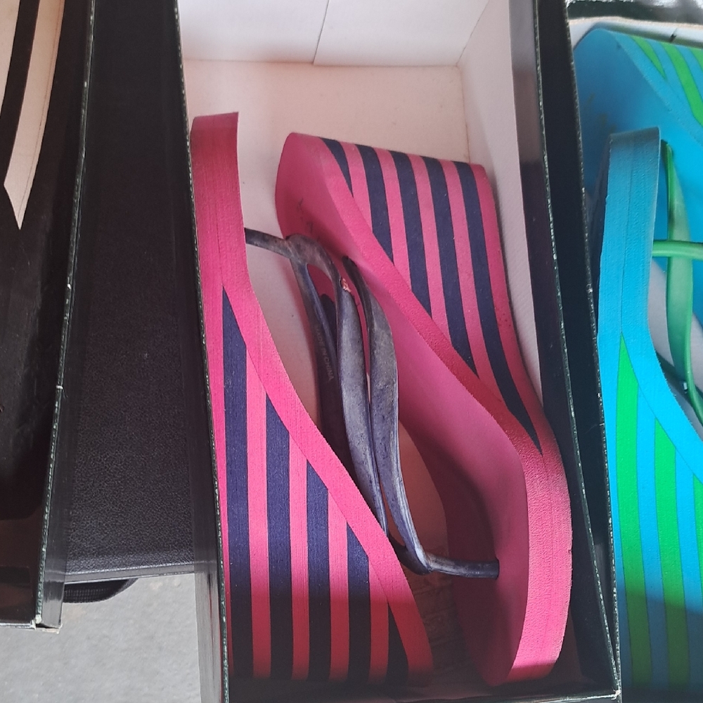 Polo by Ralph Lauren Pink and Blue Wedge Shoes